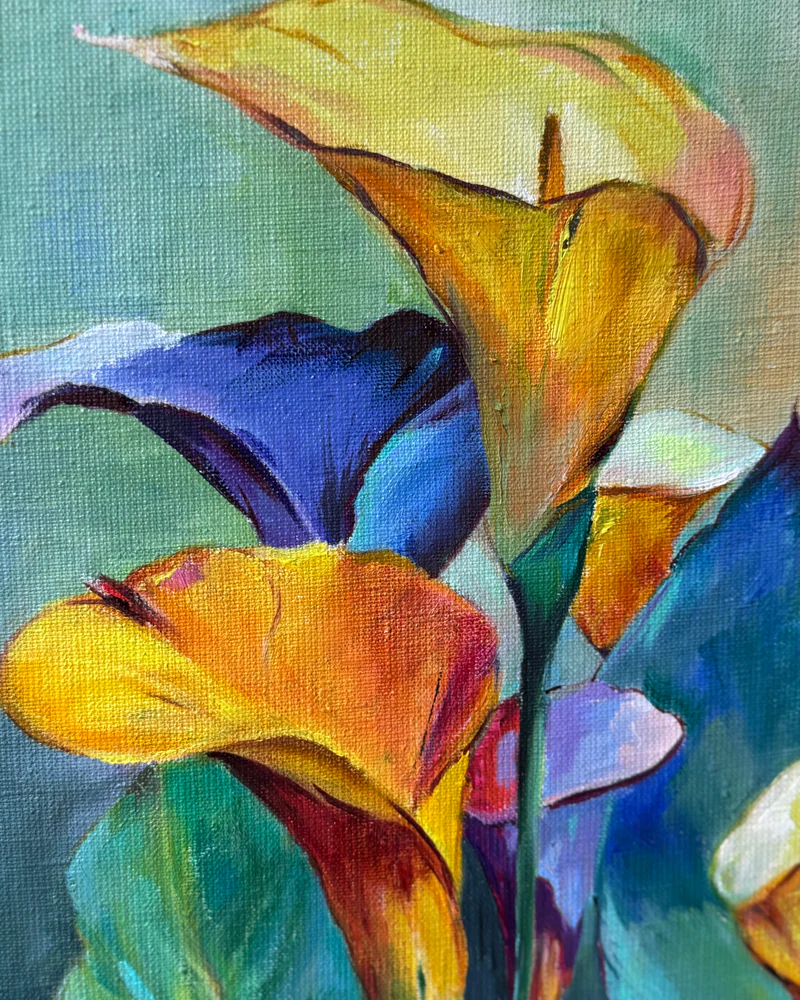 Картина маслом Цветы 40*40 см — Калла