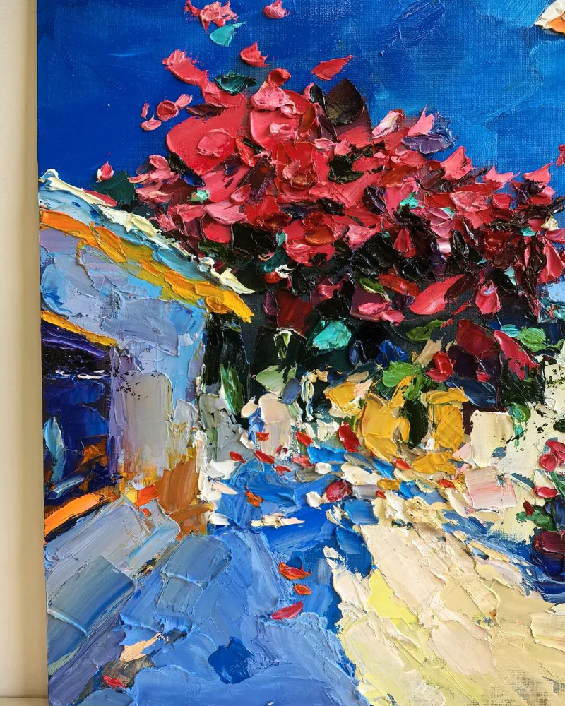 Картина маслом "Летняя жара", 40х40