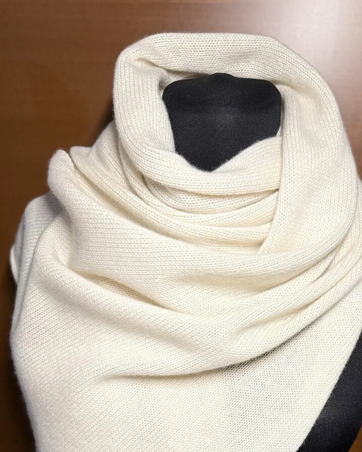 Шарф из 100% кашемира, молочный