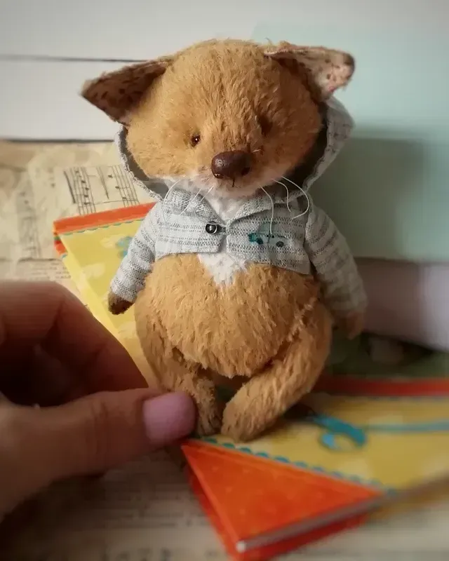Лисёнок Тедди Тим, рыжий, 12 см