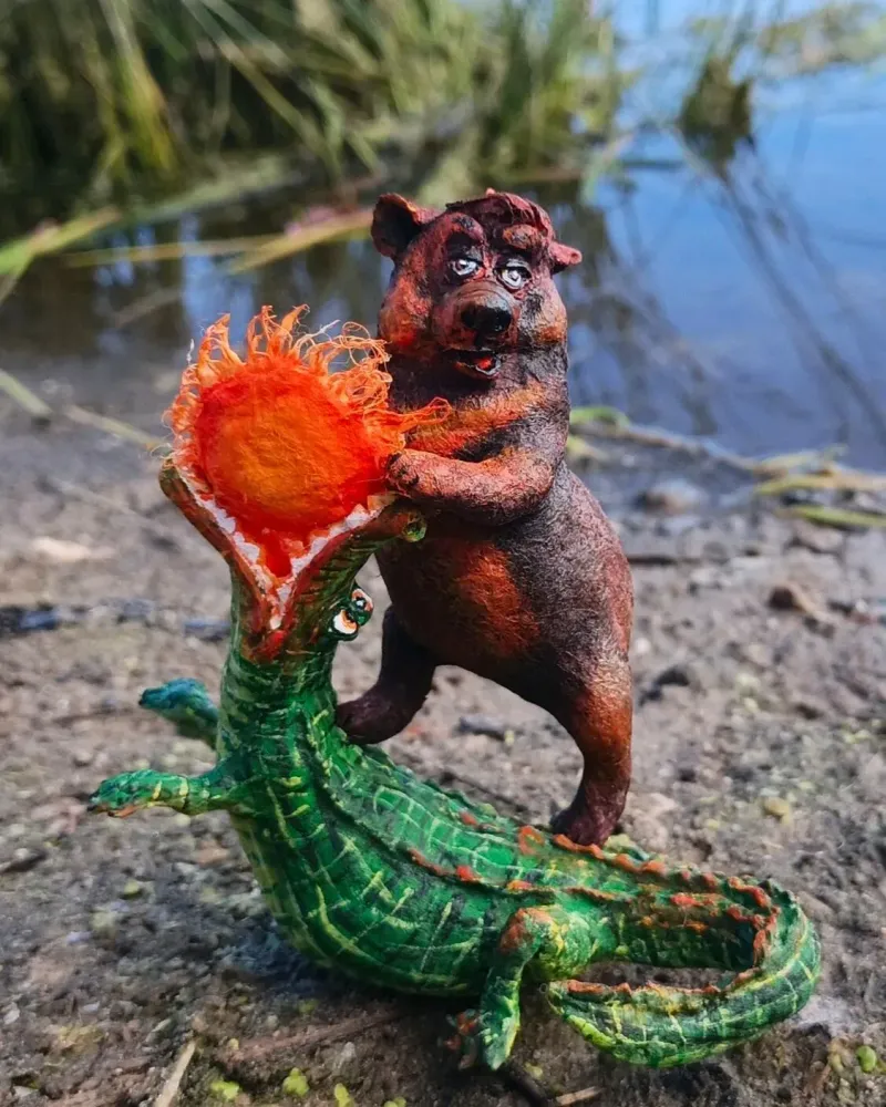 Ватная игрушка «Краденое солнце» — 11×12×7 см