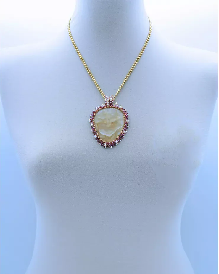 Авторский кулон с агатом и Swarovski