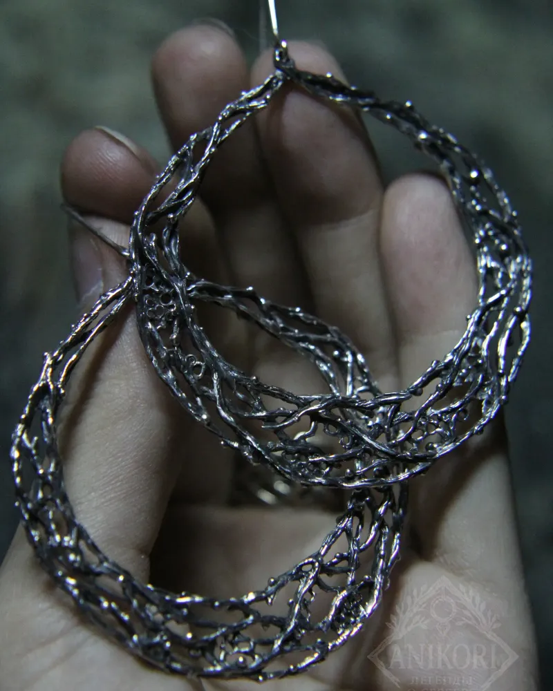 Серьги «Равнина лесных плетений»