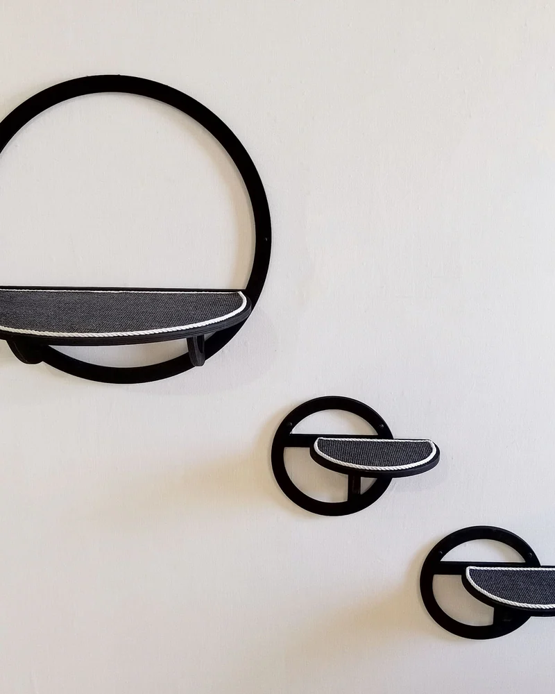 Настенный комплекс для кошек "Воздух 1" лежанка ступени полка для кошек VIMBESK — Черный