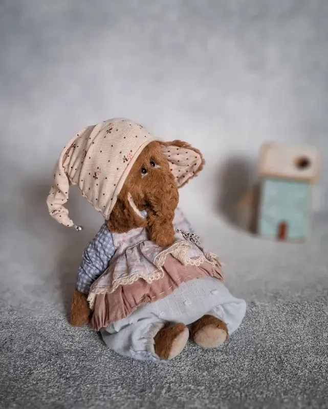 Слонёнок Тедди Мишель, коричневый, 16 см