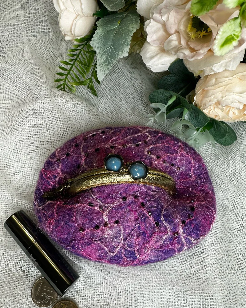 Кошелек монетница. Женский маленький кошелек с фермуаром