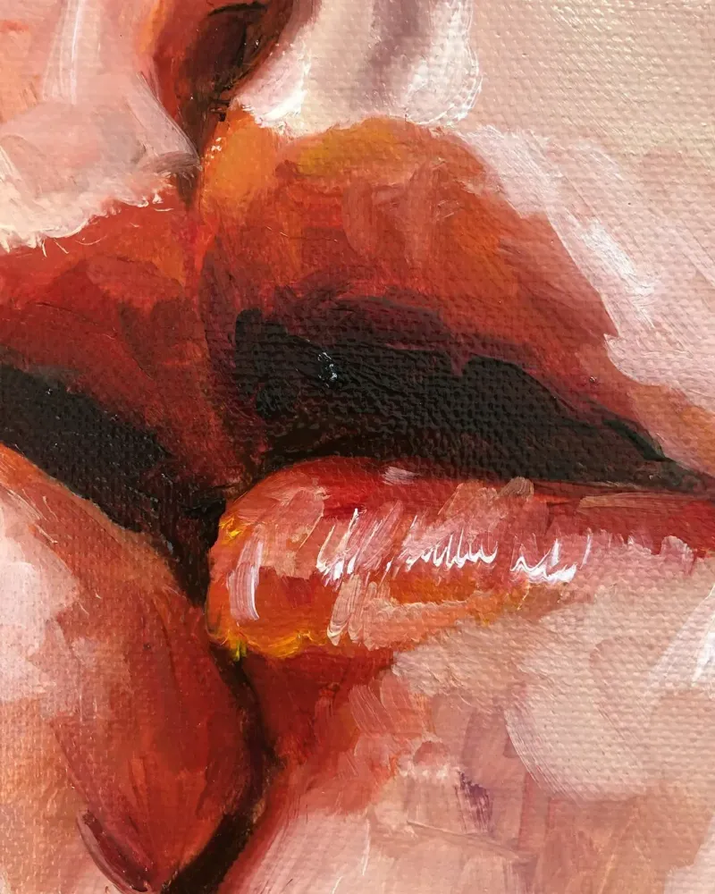Поцелуй. Картина маслом 20×20 см — 20×20 см