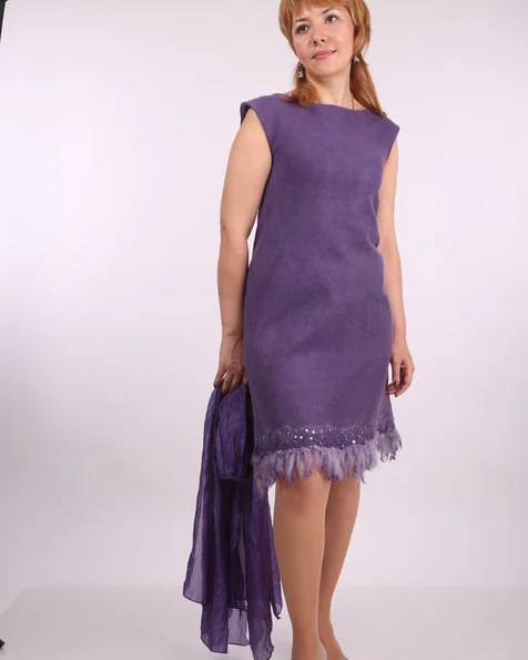 Валяное платье "Dark purple"