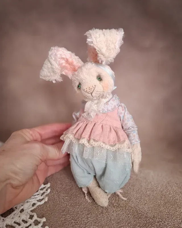 Зайчик Тедди Лили, розовый, 18 см