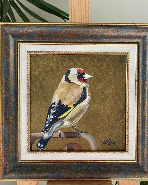 Картина маслом «Щегол» 30×30 см — Оригинал