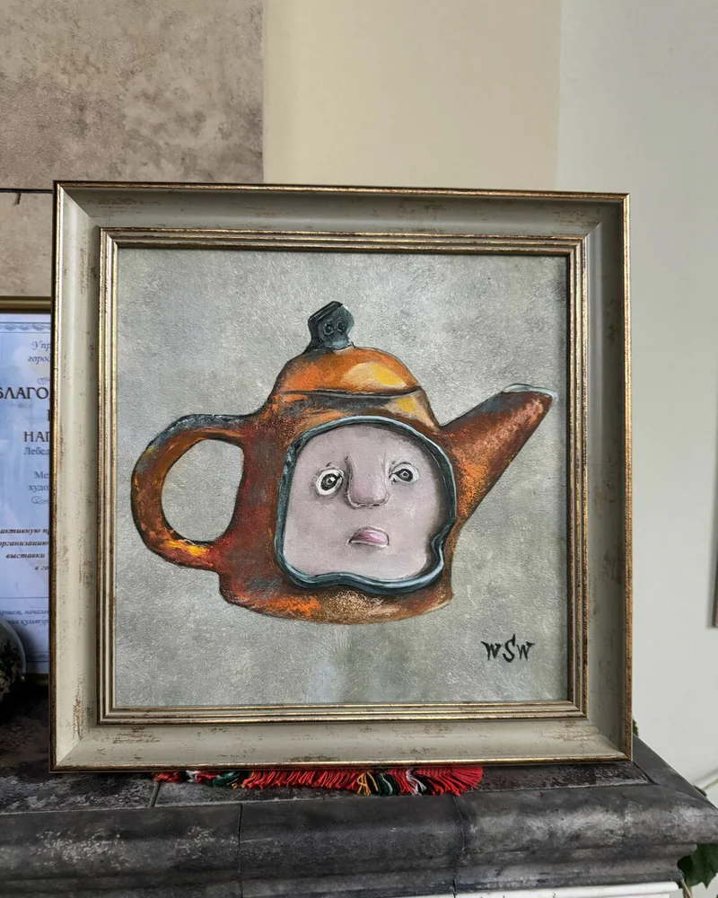Картины маслом “Чайнички» 37×37 см — Оригинал