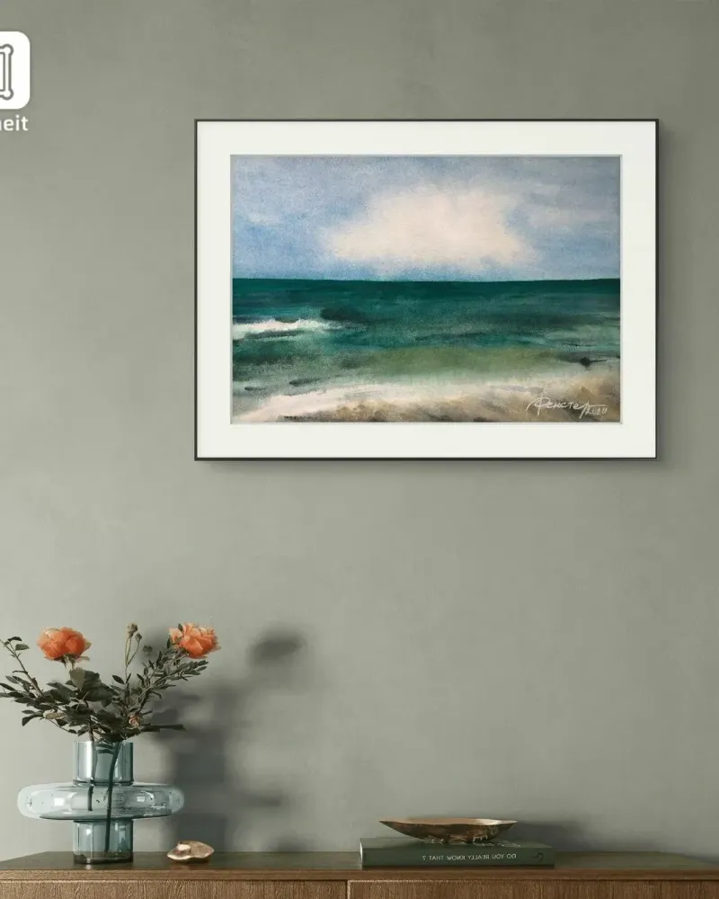 Море и облако. Морской пейзаж акварелью — 21×30 см