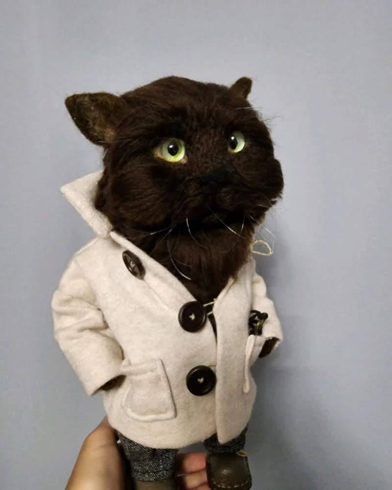 Кот Шоколад. Войлочная игрушка