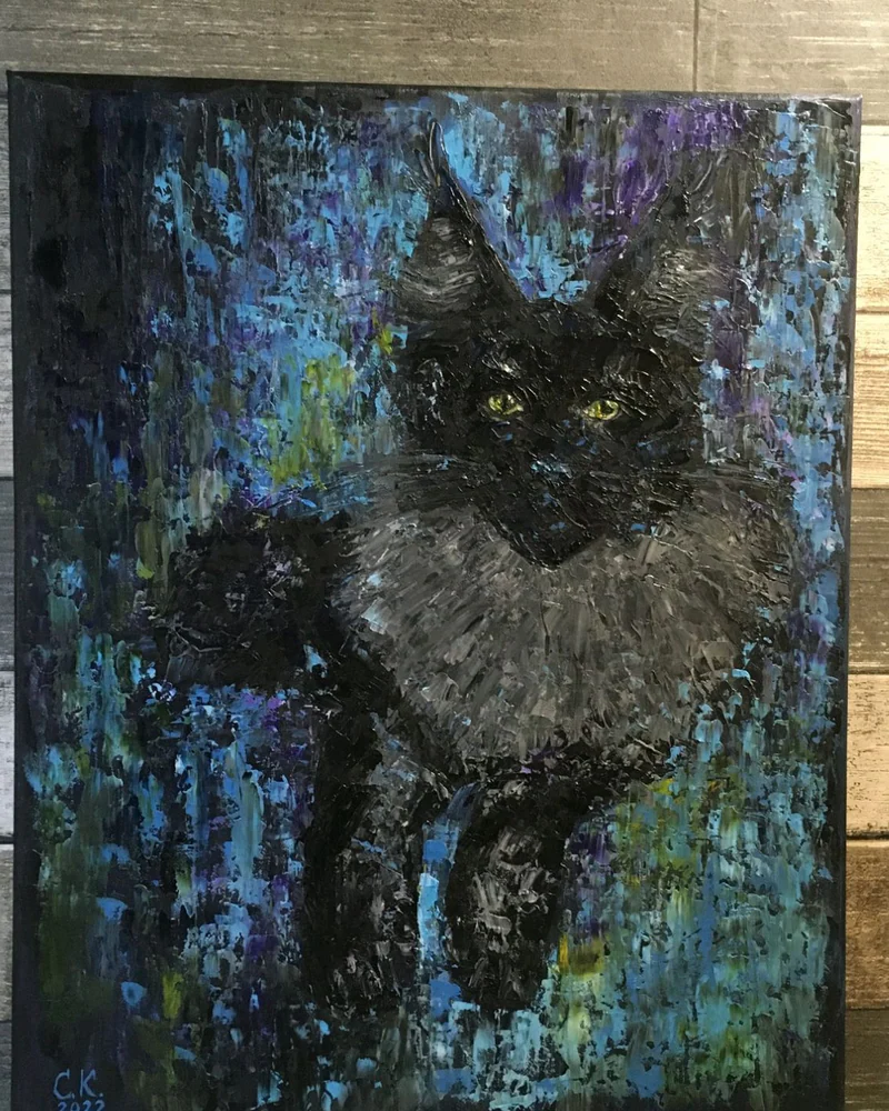 Картина маслом "Кот Бегемот"