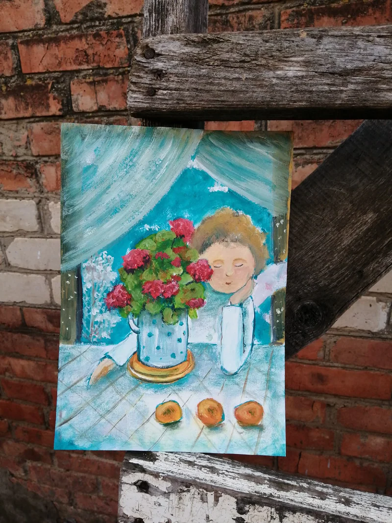 Три мандарина и пеларгония