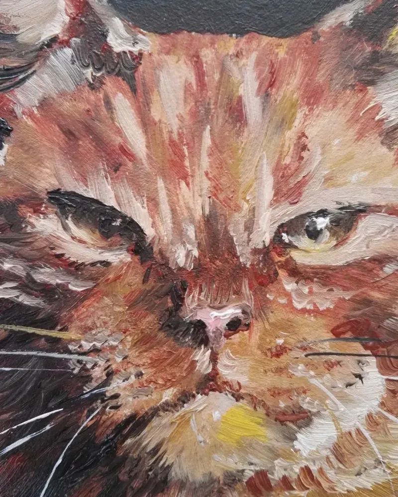 Рыжий кот. Картина маслом 15×15 см — 15×15 см