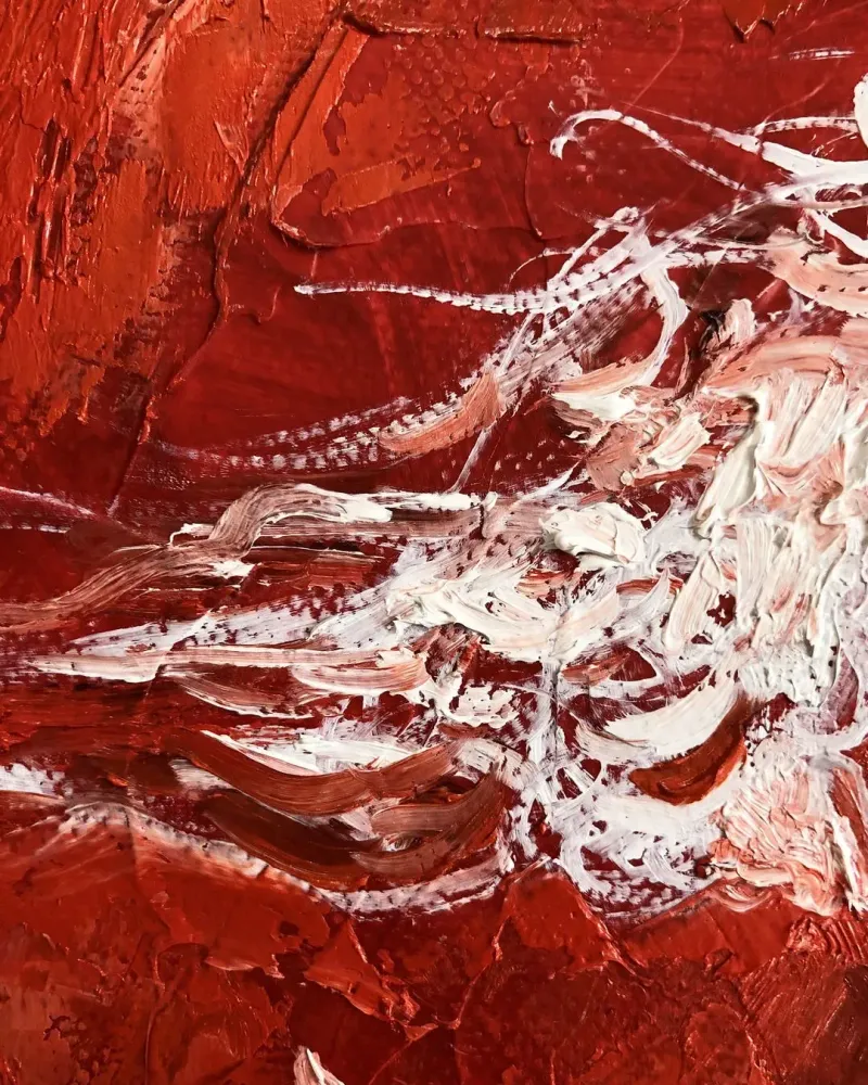 Девушка и птичка. Картина маслом 20×20 см — 20×20 см