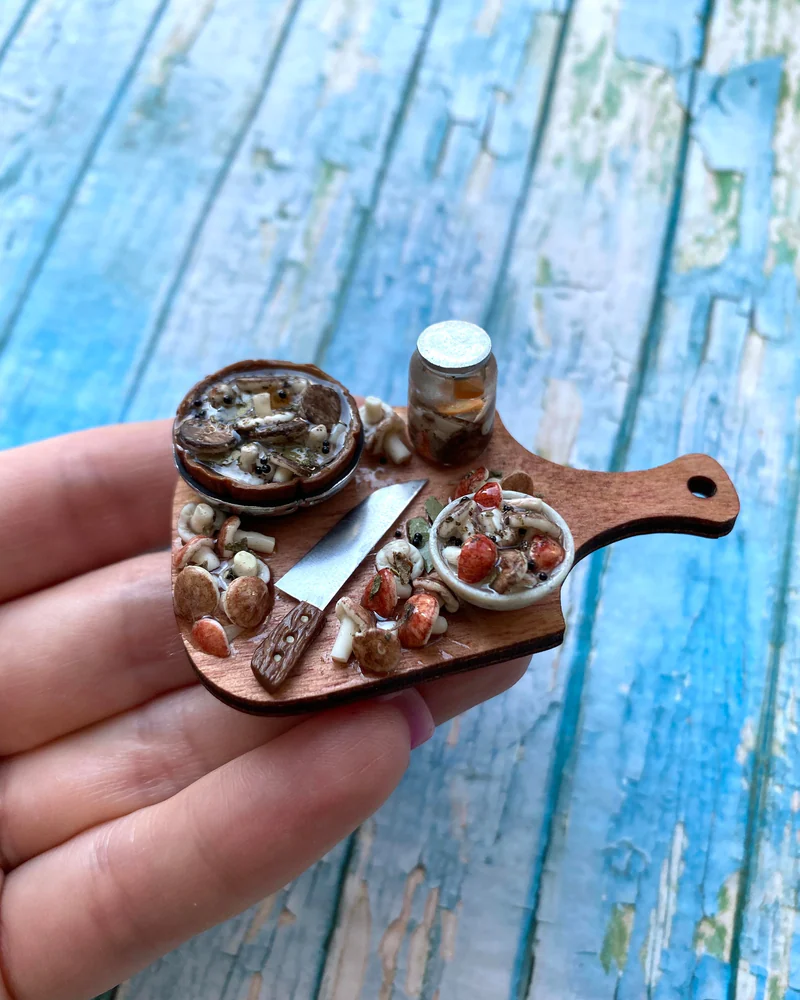 Кукольная Миниатюра «Грибные запасы 🍄🟫»