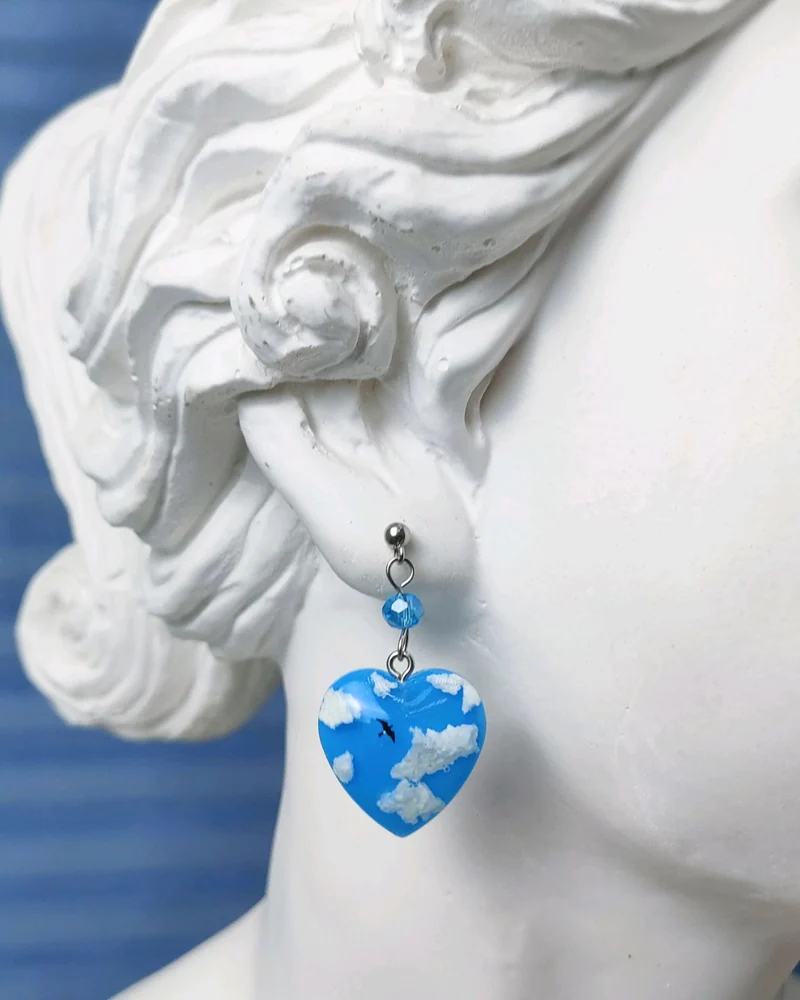 Серьги из эпоксидной смолы "Небеса"