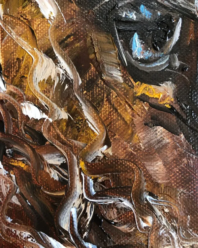Взгляд. Картина маслом 20×20 см — 20×20 см