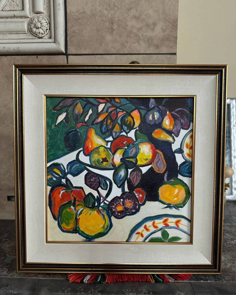 Копия маслом: К. Малевич «Натюрморт с фруктами», 24×24 см — Оригинал