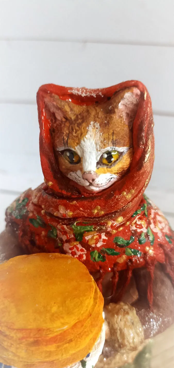 Кошечка Муся с блинами