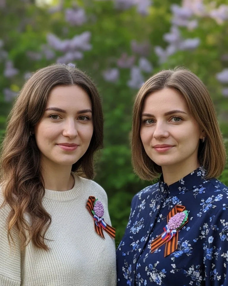 Георгиевская брошь "Сирень"