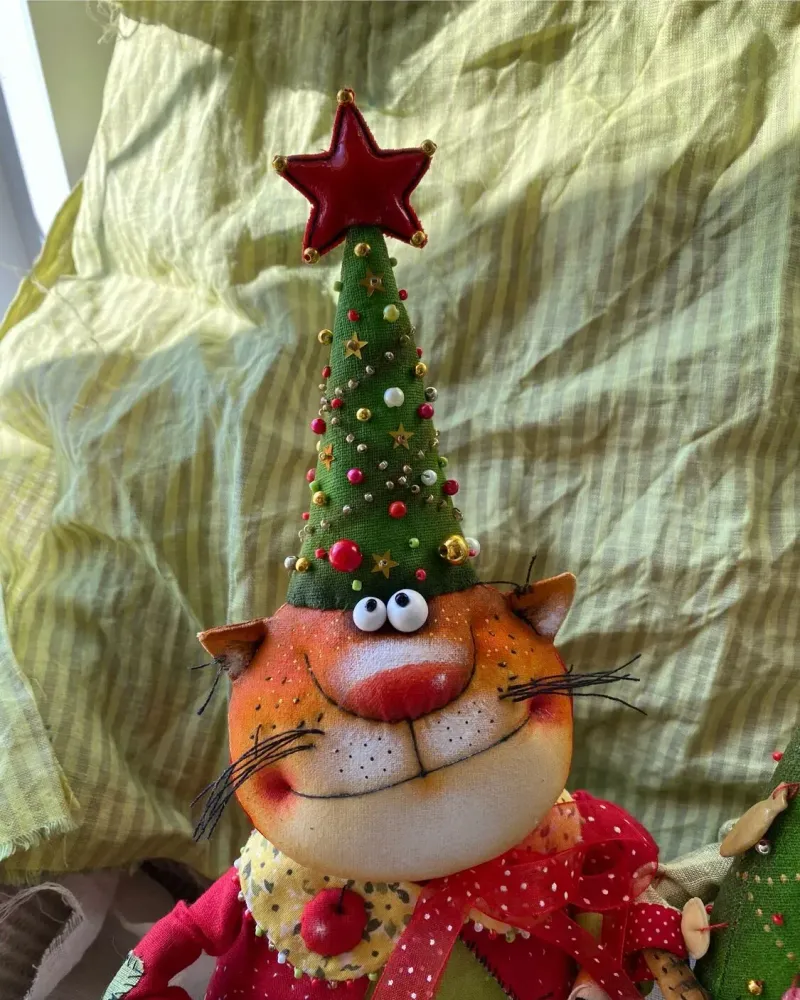 Новогодний кот «С Новым Котом», текстильная кукла, 40 см