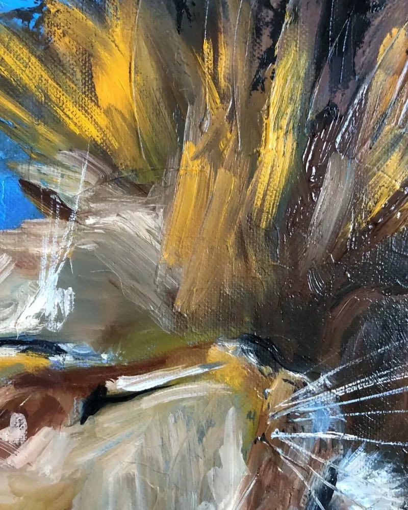Львы. Картина маслом 40×40 см — 40×40 см