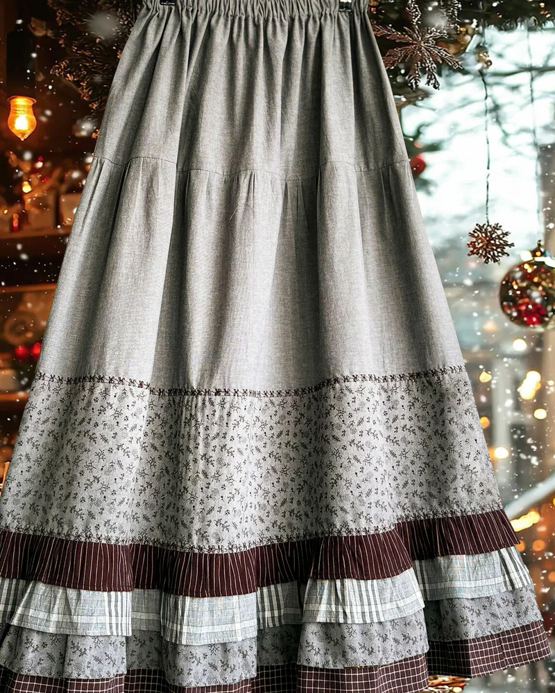 Юбка/подъюбник из мозаики тканей