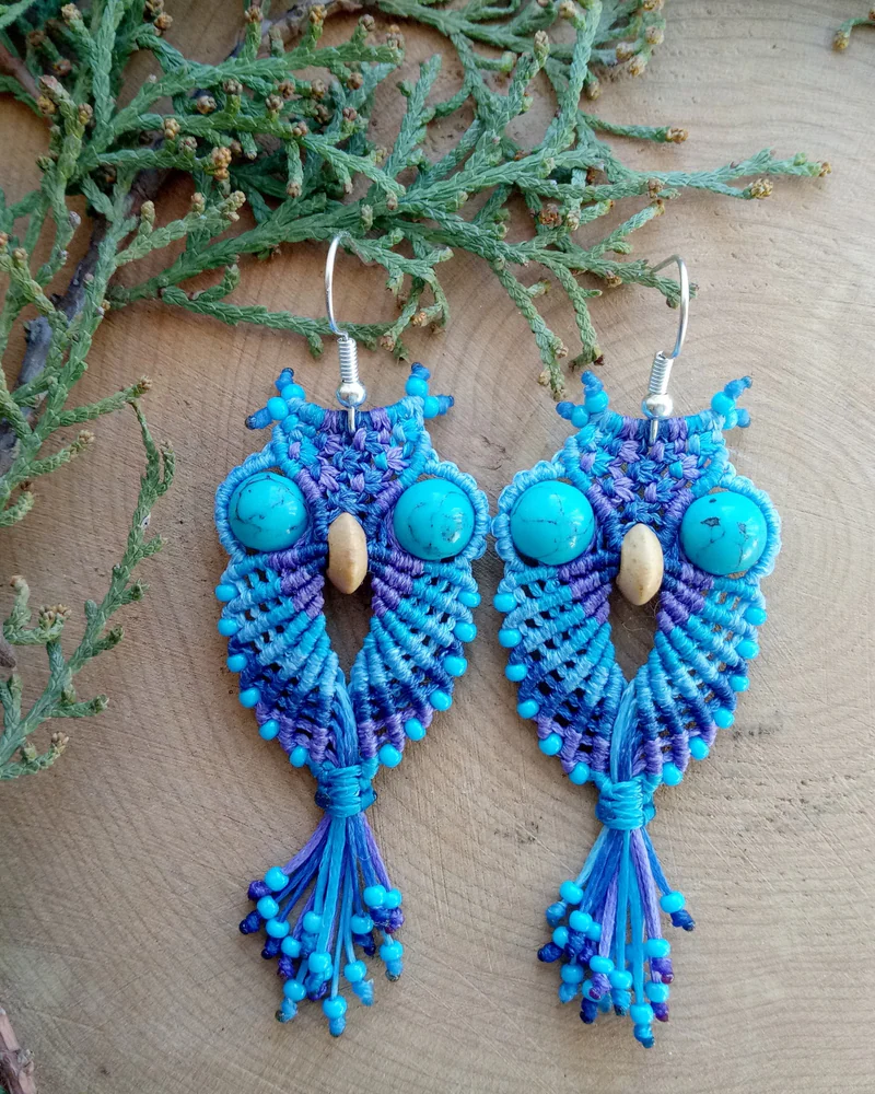Серьги Совы разноцветные