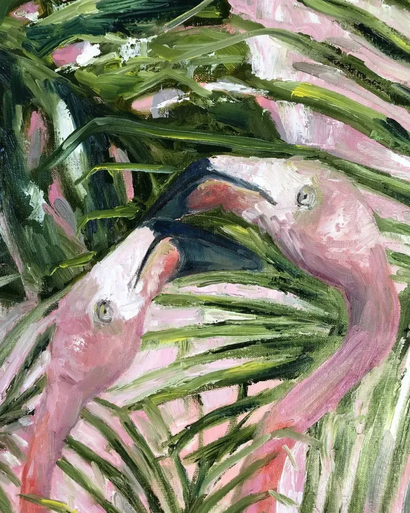 Фламинго. Картина маслом 50×60 см — 50×60 см