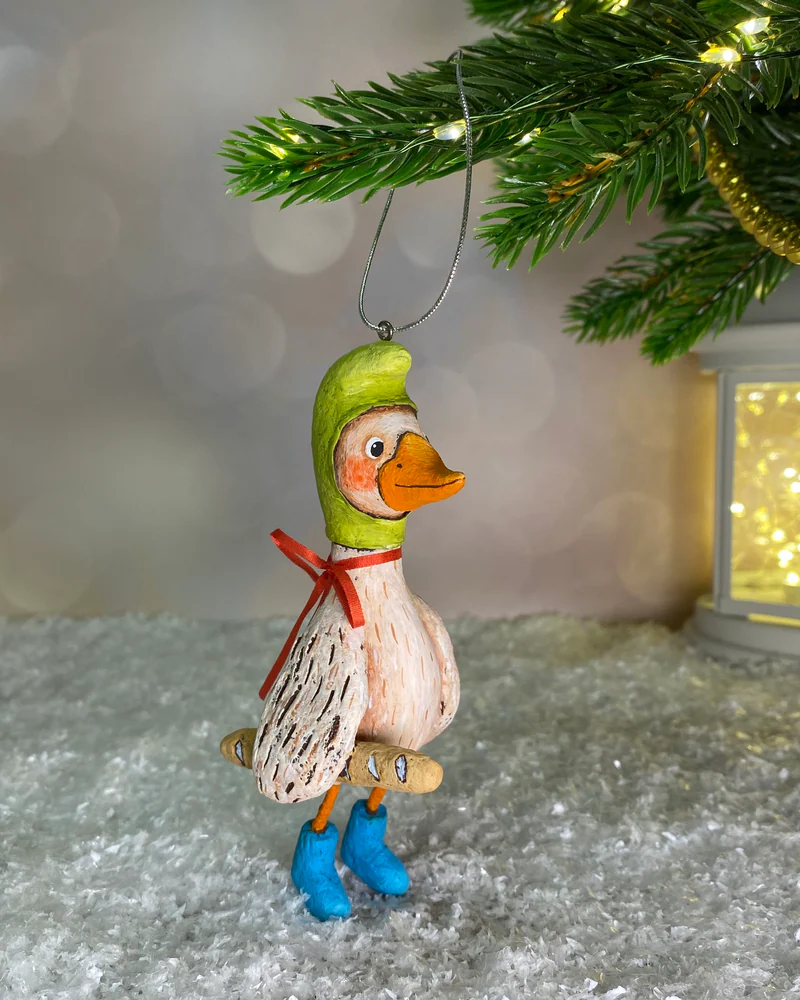 Ёлочная игрушка «Гусь с батоном»