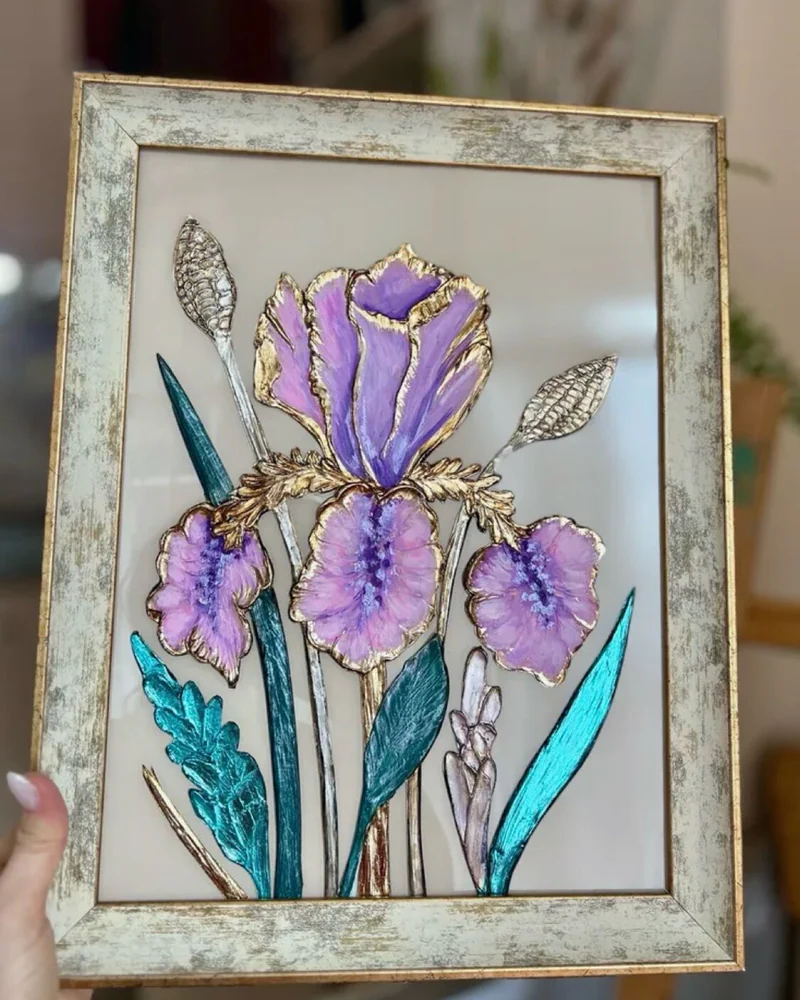 Картина «Ирис», 30×40 см, на светлом фоне