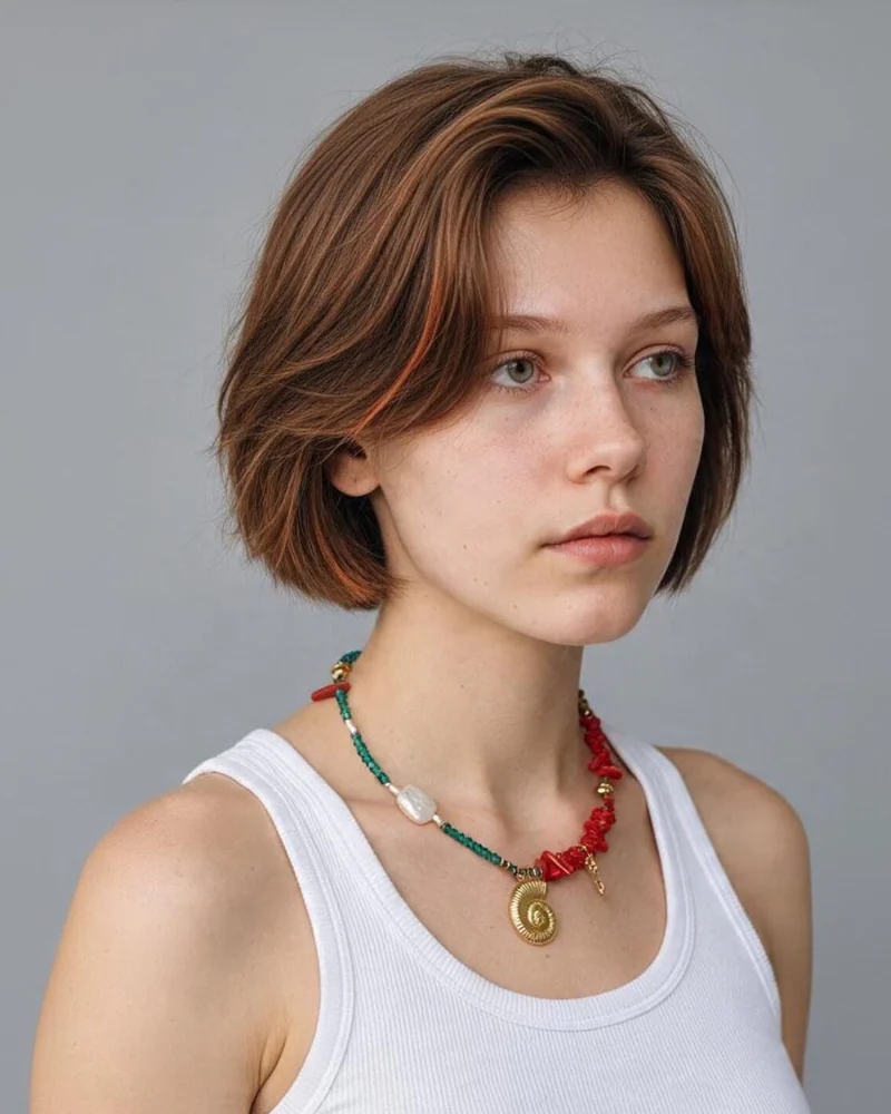 Колье Spicchio Ursula с кораллом, жемчугом и бирюзой