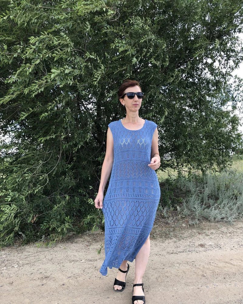 Зелёный Платье пляжное — Платье льняное