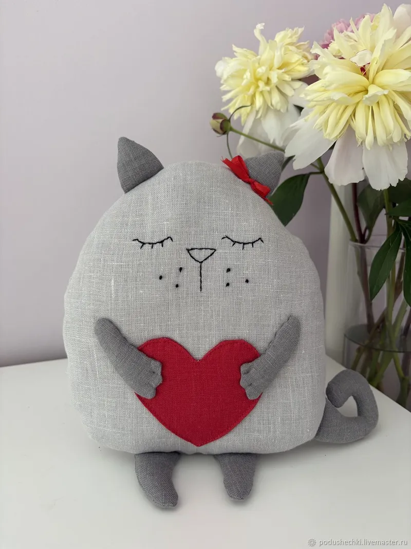 Льняной котик сплюшка (светло серый)