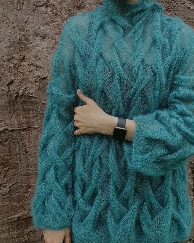 Джемпер «Пион» — бирюзовый