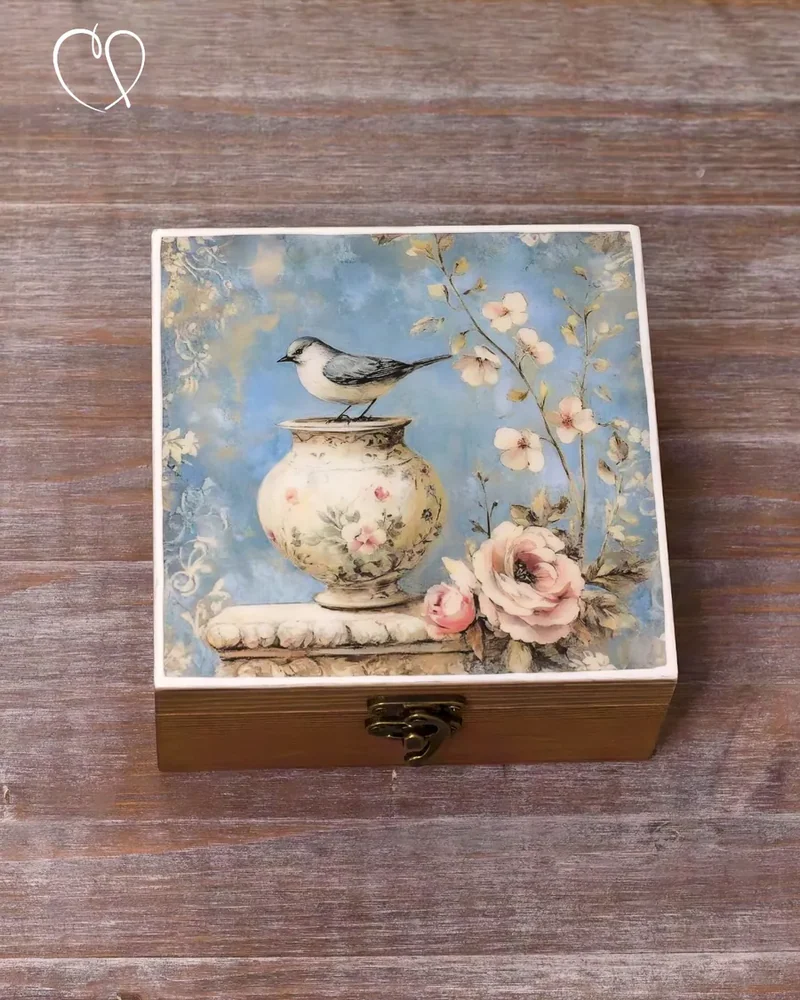 Шкатулка деревянная с рисунком, 14 × 14 × 7 см — Рисунок 15