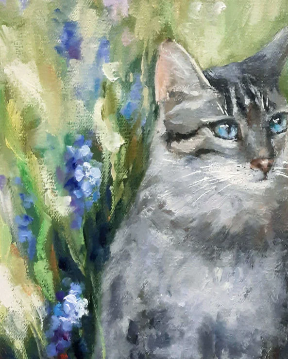 Картина с котами Друзья на летней лужайке