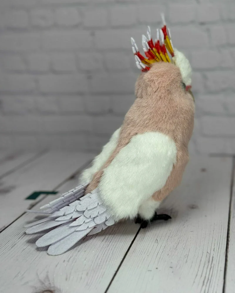 Реалистичная игрушка попугай Какаду Инка