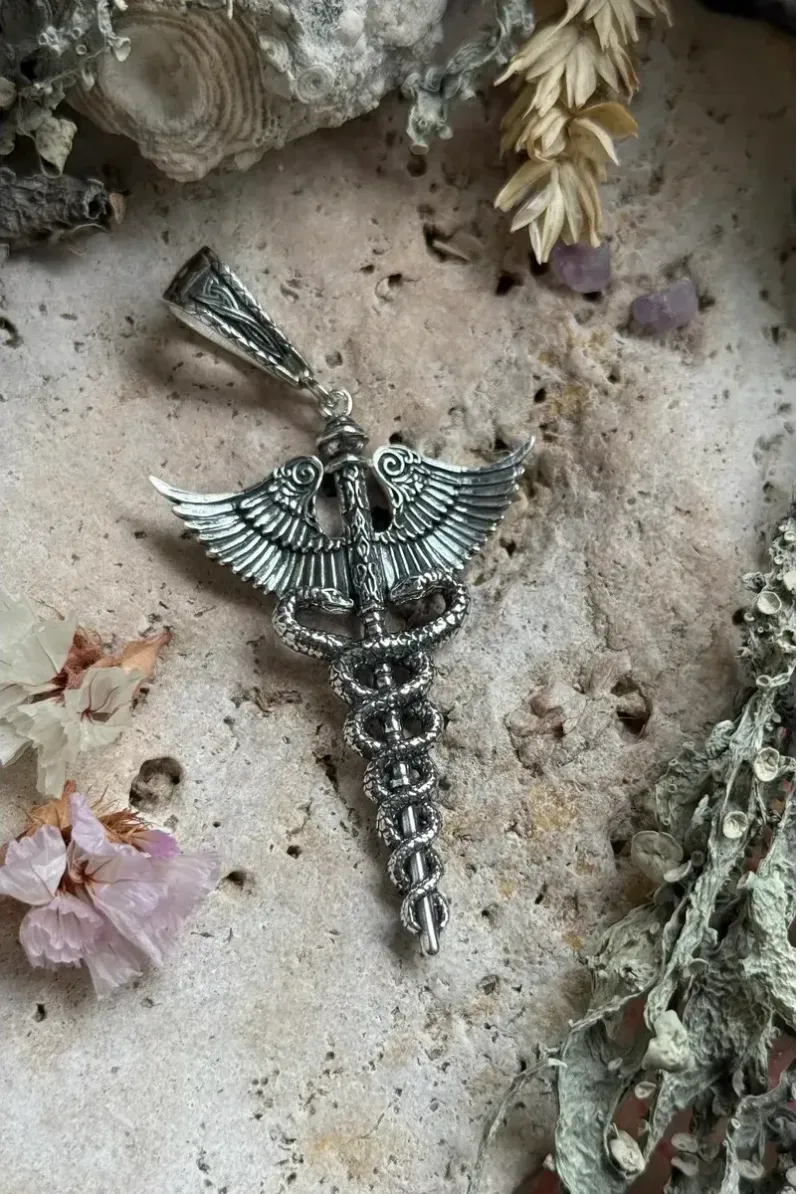 Кадуцей из серебра 925