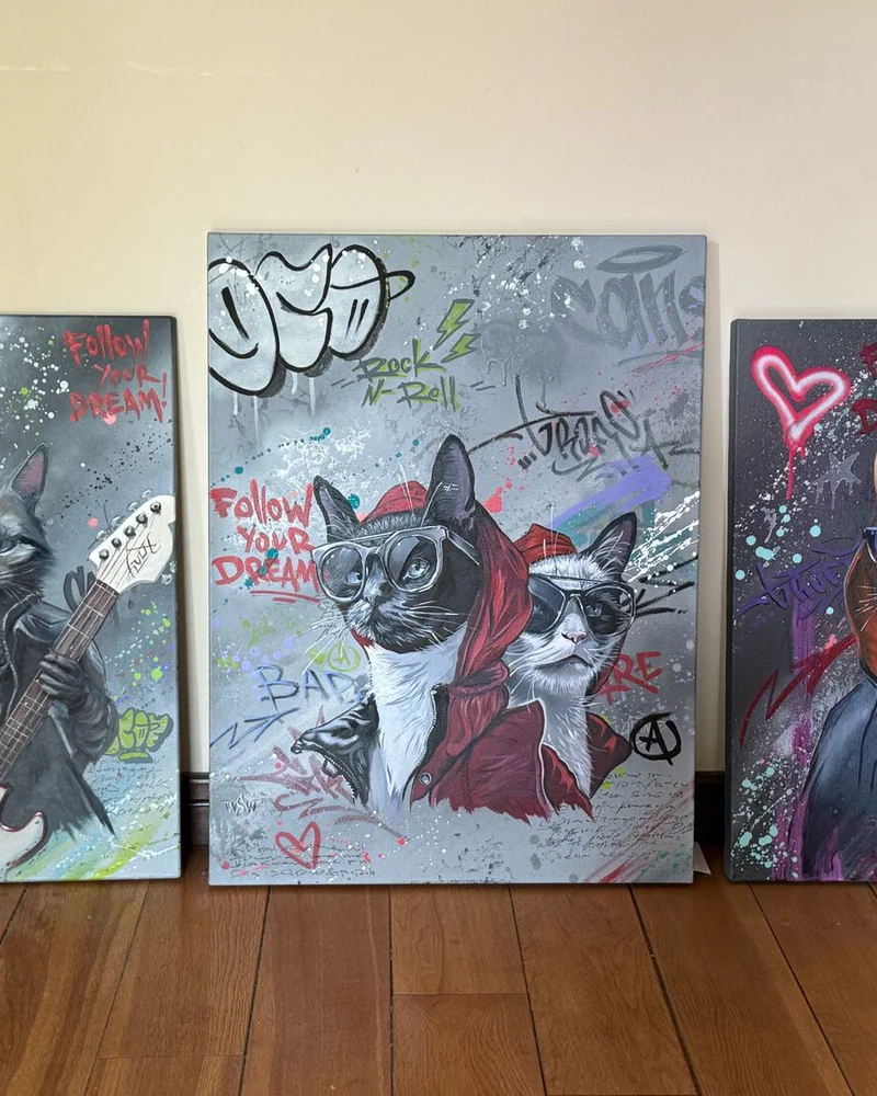 Картина маслом 50×70 из цикла работ «Коты и кошки» — Оригинал