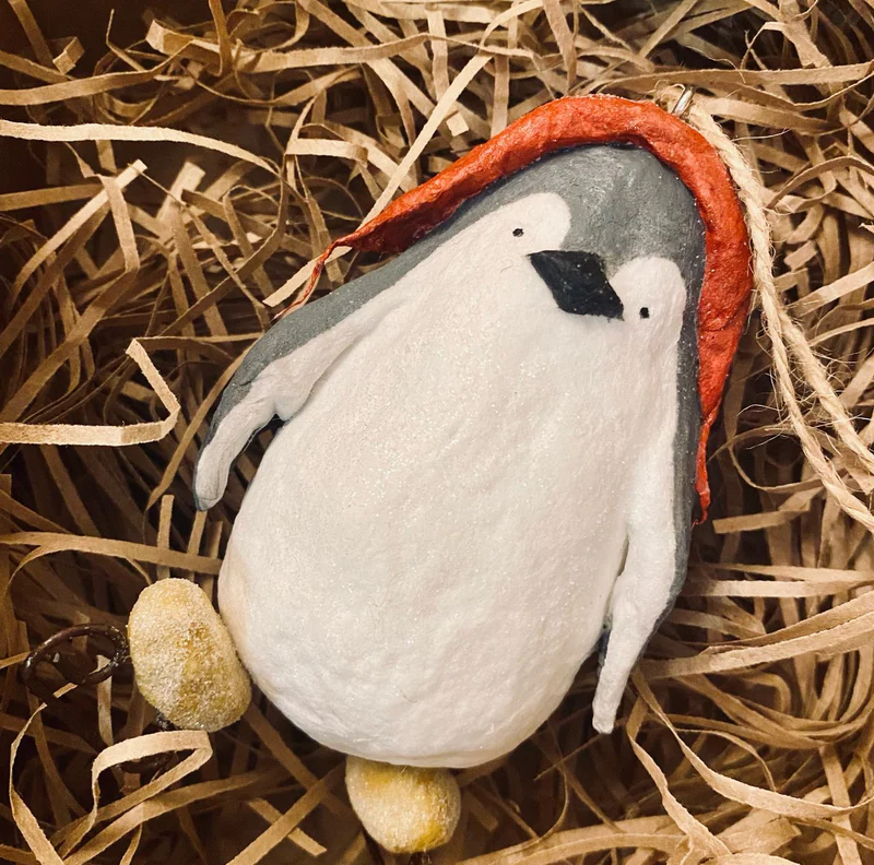 Елочная игрушка из ваты