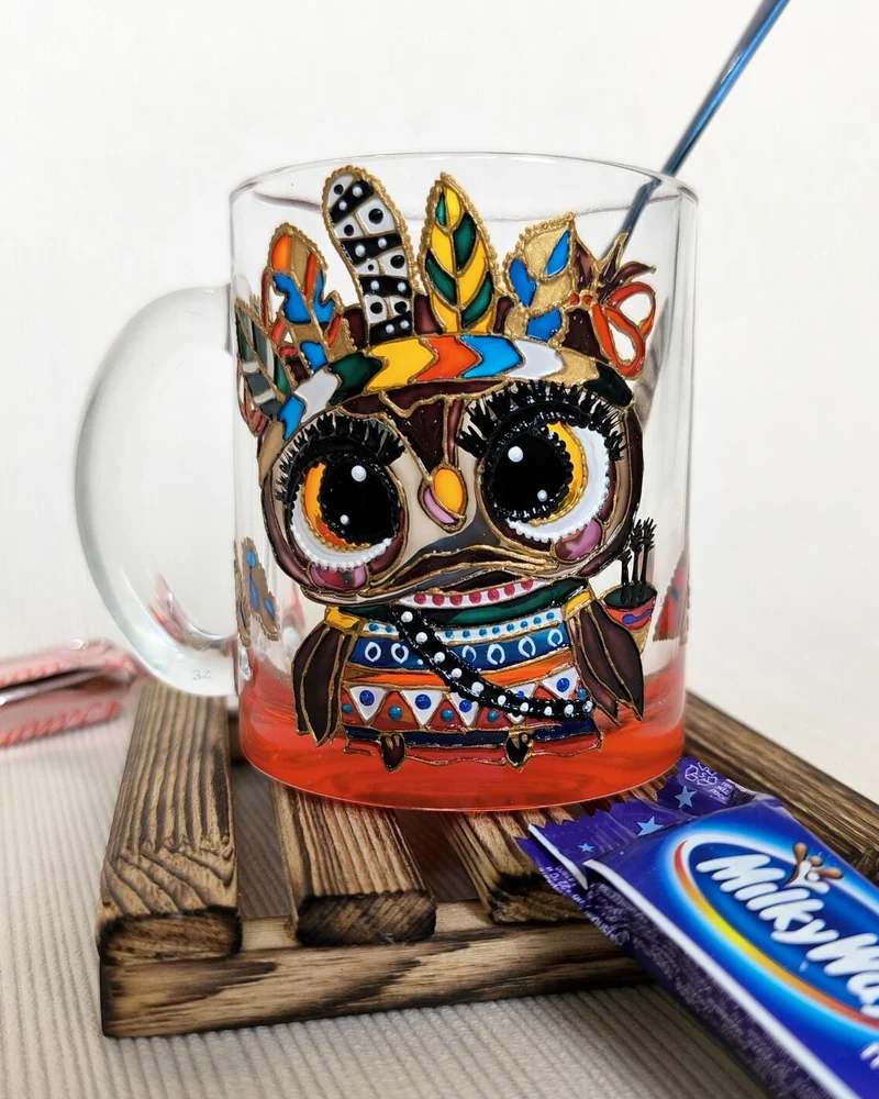 Красная кружка «Сова»