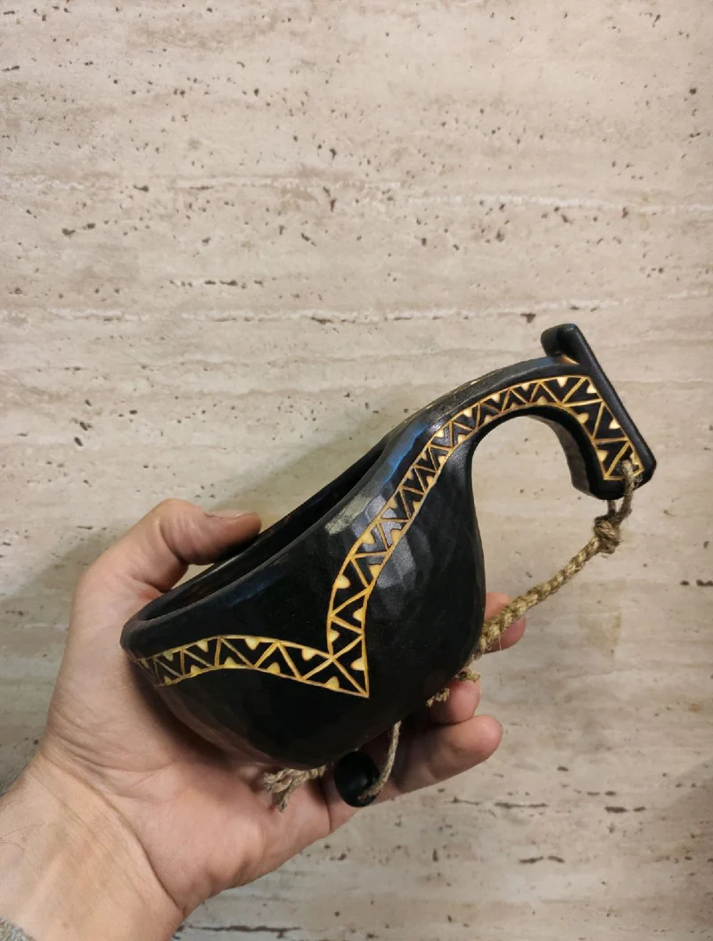 Кукса «Коник» с резьбой и обжигом, 250 мл