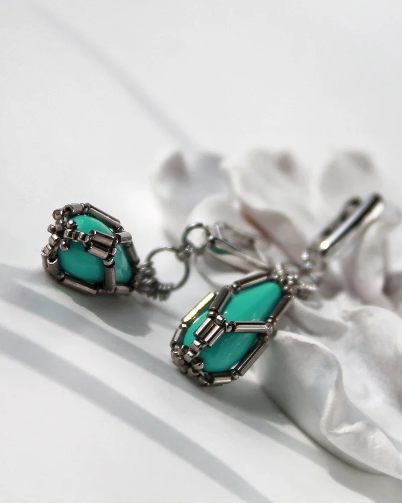 Яркие серьги "Mint" — зелёные — Основной