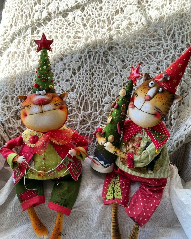 Новогодний кот «С Новым Котом», текстильная кукла, 40 см
