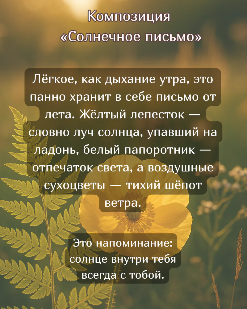 Панно 12 см "Солнечное письмо" — Основное исполнение