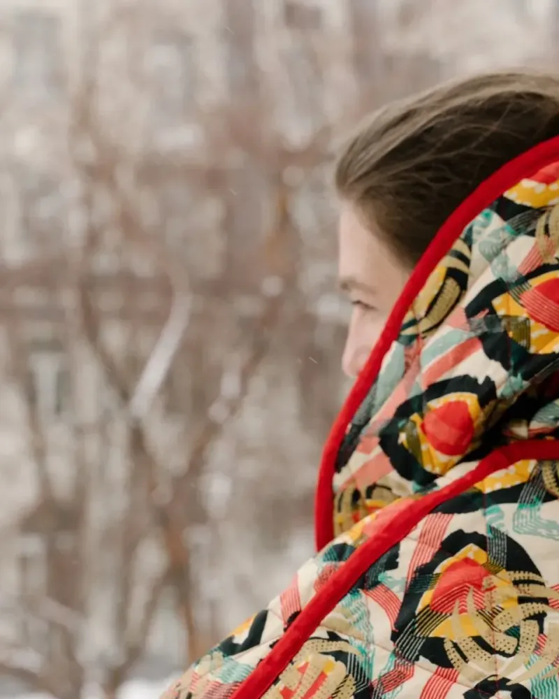 Стеганая куртка из африканского хлопка «Яркость», большой размер — Основной